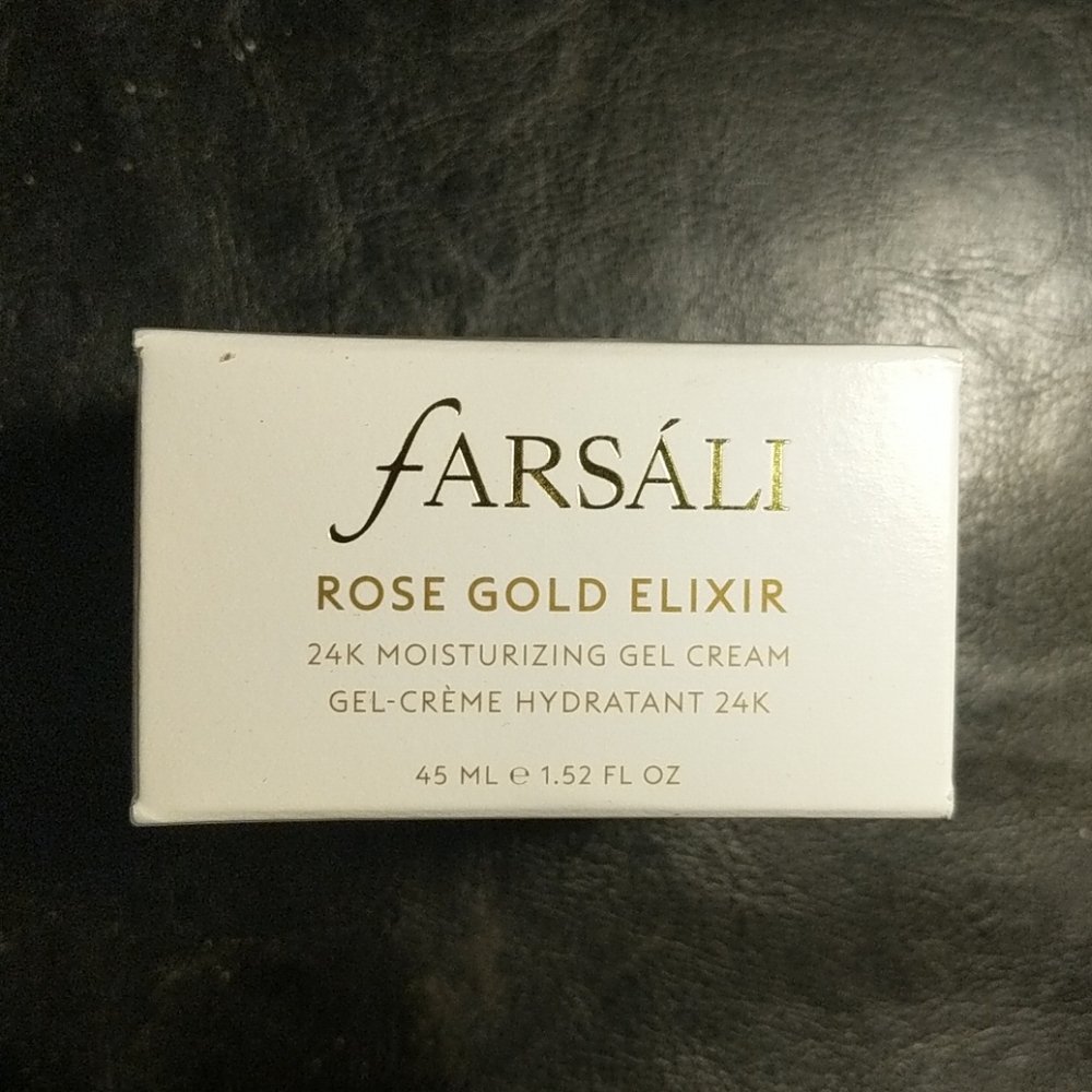 Farsali rose gold elixir, 24k gel cream, NIB New